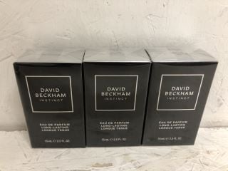 4 X DAVID BECKHAM INSTINCT EAU DE PARFUM, LONG-LASTING 75ML 2.5FL. OZ RRP £80