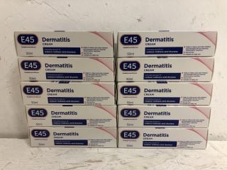 10 X E45 DERMATITIS CREAM 50 ML – E45 CREAM TO TREAT SYMPTOMS OF DERMATITIS – DRY, ITCHY, FLAKY SKIN - RELIEVE ITCHING AND REDUCE REDNESS – ANTI-INFLAMMATORY ECZEMA DERMATITIS CREAM (RRP PER 1: £11)