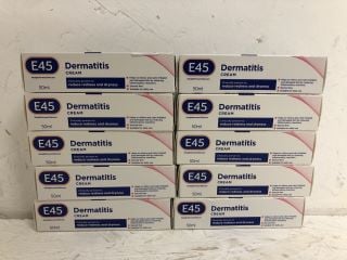 10 X E45 DERMATITIS CREAM 50 ML – E45 CREAM TO TREAT SYMPTOMS OF DERMATITIS – DRY, ITCHY, FLAKY SKIN - RELIEVE ITCHING AND REDUCE REDNESS – ANTI-INFLAMMATORY ECZEMA DERMATITIS CREAM (RRP PER 1: £11)