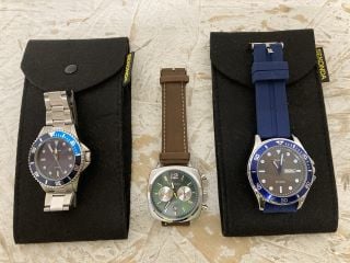 3 X MENS SEKONDA WATCHES INC WR 50 METRES