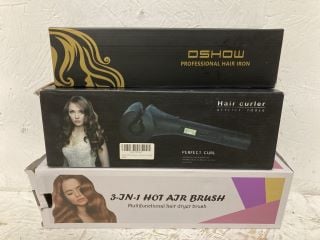 3 X HAIR STYLING ITEMS INC OSHOW PROFESSIONAL HAIR IRON