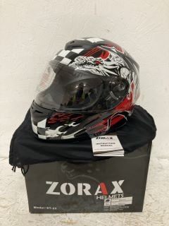 ZORAX ZOR-819 DRAGON S (55-56CM) FULL FACE MOTORBIKE MOTORCYCLE HELMET ROAD LEGAL ECE 2206 + DARK SMOKE VISOR