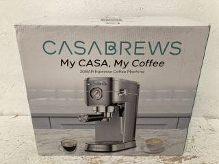 CASABREWS ESPRESSO MACHINE 20 BAR, STAINLESS STEEL ESPRESSO COFFEE MACHINE WITH MILK FROTHER STEAM WAND, BARISTA COFFEE MAKER WITH 1L REMOVABLE WATER TANK FOR CAPPUCCINO, LATTE RRP: £149