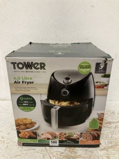 TOWER T17021 FAMILY SIZE AIR FRYER WITH RAPID AIR CIRCULATION, 60-MINUTE TIMER, 4.3L, 1500W, BLACK