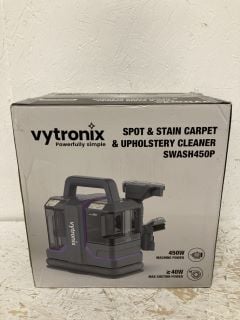 VYTRONIX SWASH450P SPOT CLEANER | SPOT & STAIN REMOVER | CLEAN UP SPILLS & PET MESSES FROM CARPETS, STAIRS, UPHOLSTERY & CAR SEATS | SELF CLEANING FUNCTION, 450W, 1L CAPACITY TWIN TANK SPOT WASHER