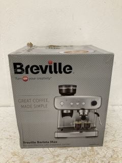 BREVILLE BARISTA MAX ESPRESSO MACHINE , LATTE & CAPPUCCINO COFFEE MAKER WITH INTEGRATED BEAN GRINDER & STEAM WAND , 2.8 L WATER TANK , 15 BAR ITALIAN PUMP , STAINLESS STEEL RRP: £298