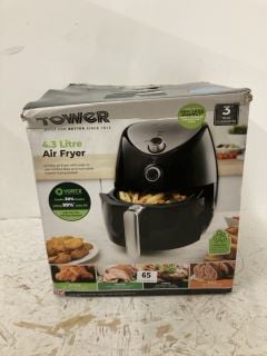 TOWER T17021 FAMILY SIZE AIR FRYER WITH RAPID AIR CIRCULATION, 60-MINUTE TIMER, 4.3L, 1500W, BLACK RRP: £56