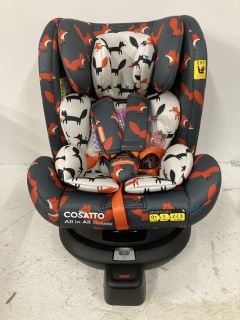 COSATTO ALL IN ALL 360 ROTATE I-SIZE CAR SEAT - 360° SWIVEL, GROUP 0+123, 0-36 KG, 0-12 YEARS, ISOFIX, ERF, ANTI-ESCAPE (CHARCOAL MISTER FOX) RRP: £349