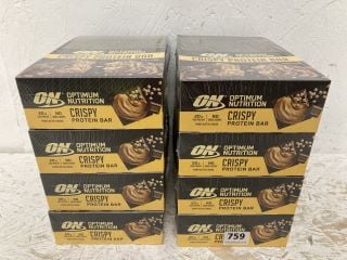 8 X ON OPTIMUM NUTRITION CRISPY PROTEIN BAR PACKS (BBE 09/2024)