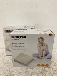 2 X MONOGRAM HEATED MATTRESS COVERS