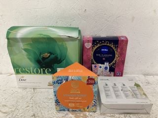 QTY OF BEAUTY ITEMS INC DOVE RESTORE COMPLETE GIFT SET