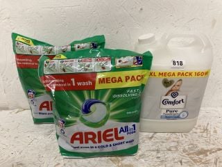 QTY OF CLEANING ITEMS INC ARIEL ALL IN 1 PODS MEGA PACK (18+ ID REQUIRED)