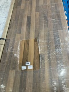 WALNUT BLOCK EFFECT WORKTOP - APPROX: 3050 X 600 X 38 - RRP.£260 (COLLECTION ONLY)