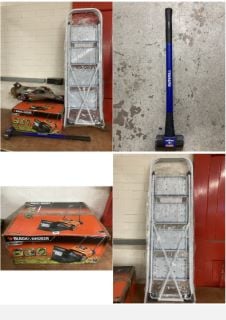 BLACKA ND DECKER 600W LAWNMOWER AND A STEPLADDER