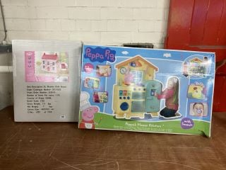 WOODEN DOLL'S HOUSE AND A PEPPA PIG KITCHEN