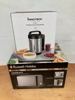 2 X KITCHEN ITEMS INC RUSSELL HOBBS COMPACT BLACK DIGITAL MICROWAVE