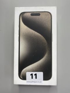 APPLE IPHONE 15 PRO 128GB SMARTPHONE IN NATURAL TITANIUM: MODEL NO A3102 (WITH BOX & ACCESSORIES)  [JPTN41671] RRP£899.00