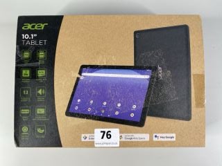 ACER 10.1 32GB TABLET WITH WIFI IN BLACK: MODEL NO ACTAB1024 (WITH BOX & CHARGE UNIT) (CRACKS ON SCREEN)  [JPTN41498]