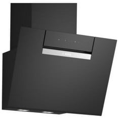 BOSCH SERIES 4 60CM ANGLED CHIMNEY COOKER HOOD, BLACK MODEL: DWK67FN60B RRP: £669 (IN PACKAGING)