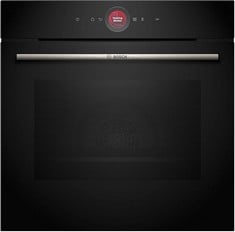 BOSCH SERIES 8 BUILT IN ELECTRIC SINGLE OVEN AND PYROLYTIC CLEANING - BLACK MODEL: HBG7741B1B RRP: £849 (IN PACKAGING)