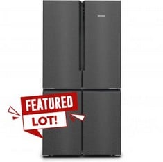 SIEMENS IQ300 FREESTANDING 65/35 AMERICAN FRIDGE FREEZER, BLACK STAINLESS STEEL MODEL: KF96NAXEAG RRP: £1,499 (IN PACKAGING)