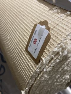 OFF WHITE/CREAM TEXTURED SHORT SOFT FIBRE CARPET