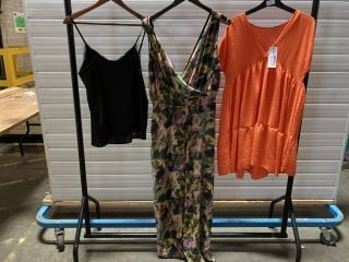 1X ICHI TAIA CAMI BLACK SIZE 12 1XB LABEL ANISA SMOCK DRESS ORANGE ONE SIZE 1X RELIGION GEM JUMPSUIT OBSCURE YELLOW