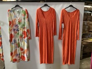 X2 JQ LABEL GRACE MAXI ORANGE 14 1X ICHI CILOVI DRESS PAINT STAIN SIZE 14