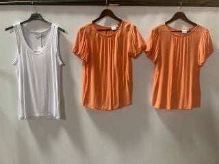 2X ICHI MK TOP CORAL SIZES 8 AND TEN 1X ICHI ZOLA TOP WHITE SIZE 16