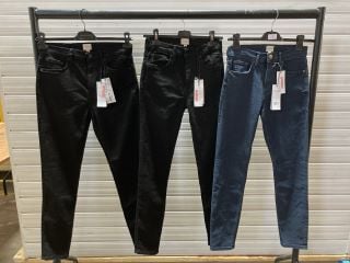 1X FRENCH CONNECTION REBOUND RESPONSE SKINNYN INDIGO JEANS SIZE 8 2X CONSCIOUS DENIM REBOUND SKINNY BLACK SIZE 12