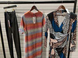 ODELA DRESS MULTI SIZE 14 TO INCLUDE WRAP MIDI LONG SLEEVE DRESS SIZE 14 AND NU RIHANNA LEGGINGS BLACK SIZE 8