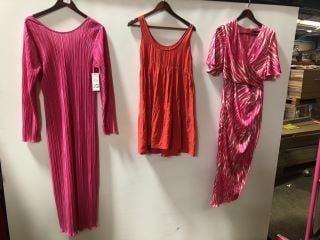 1X JQ LABEL GRACE MAXI FUCHSIA SIZE 12 1X ICHI FOXA MINI GRENADINE DRESS SIZE 8 1X GIRL IN MIND NATASHA ANGEL SLEEVE DRESS PINK SIZE 10