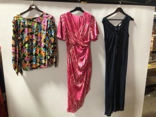 1X ICHI GANAVA TOP FLORAL SIZE 8 1X GIRL IN MIND NATASHA ANGEL SLEEVE DRESS PINK SIZE 10 1X ICHI MARRAKECH DRESS MAXI NAVY BLUE SIZE 8