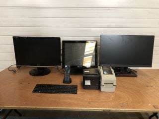 EPOSNOW TILL SCREEN A7 THERMAL RECEIPT PRINTER BIXOLON SLP-DX220 THERMAL LABEL PRINTER TO INCLUDE  LG FLATRON W1952TQ MONITOR RAPOO KEYBOARD AND THINKVISION MONITOR