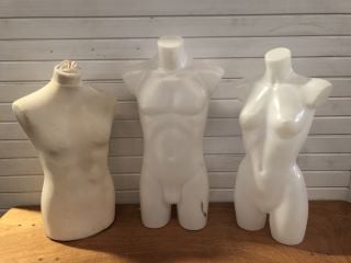 2 X MALE AND FEMLAE TORSO DISPLAY MANNEQUINS