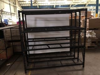 2 X BLACK METAL MESH SHELVING UNITS