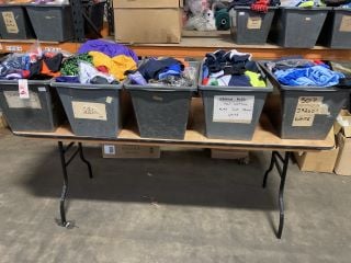 QTY BOXES OF ASSORTED SPORTING ATTIRE AND PHYSICAL EDUCATION UNIFORM