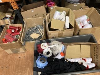 QTY BOXES OF ASSORTED SEWING AND CRAFT MATERIALS