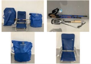 4 X CAMPING ITEMS INCLUDING AKTIVE HAMMOCK BLUE COLOUR.