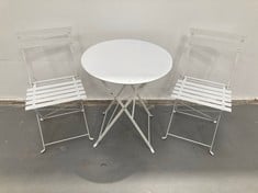 SET OF CHAIRS AND FOLDING TABLE FOR GARDEN WHITE COLOUR.