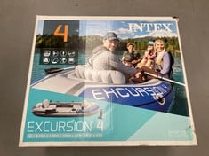 INTEX EXCURSION 4, SET OF INFLATABLE BOAT AND 2 PADDLES UNISEX ADULT, GREY, 315 X 165 X 43 CM.