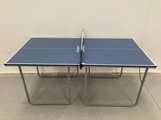 JOOLA DETACHABLE MINI TABLE TENNIS TABLE INCLUDING NET (SCREWS MISSING ON LEG, CORNER BROKEN).