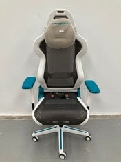 DXRACER (THE ORIGINAL AIR R1S GAMING CHAIR, MESH, WHITE-CYAN-GREY, UP TO 200 CM.