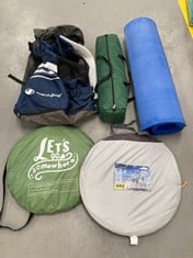 5 X CAMPING ITEMS INCLUDING TENT CALOBRA 80 GREY.