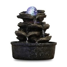 30 X ZENLIGHT LITTLE ROCK POLYRESIN FOUNTAIN, DARK BROWN, 20 X 20 X 20 X 23 CM.