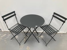 SET OF TABLE AND CHAIRS FOR GARDEN BLACK COLOUR.