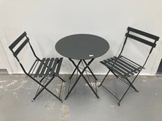 SET OF TABLE AND CHAIRS FOR GARDEN BLACK COLOUR.