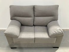 TWO SEATER ARMCHAIR GREY COLOUR BLACK LEGS .