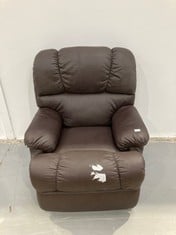 RECLINING MASSAGE CHAIR ASTAN HOME BROWN LEATHER (BROKEN).