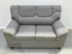 TWO SEATER SOFA GREY COLOUR BLACK LEGS .